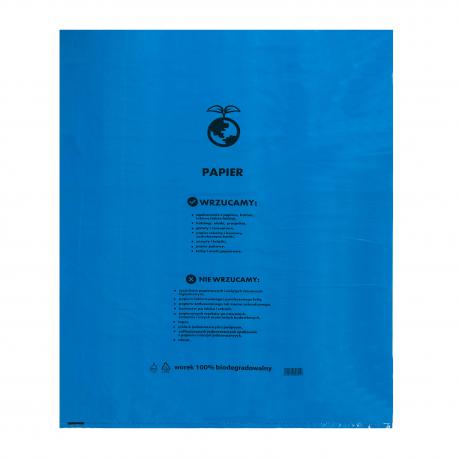 Worki ekologiczne na papier Niebieskie 60L 10szt