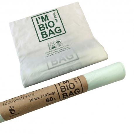 Worki na śmieci biodegradowalne kompostowalne BIO ECO 60 L 10szt