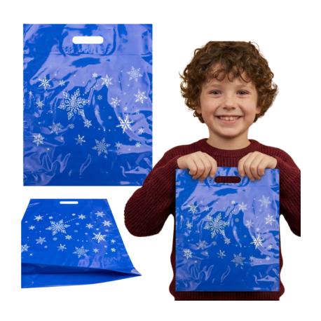 Torby Reklamowe Świąteczne 400x500mm 40x50cm LD PE 0,06 Gwiazdki 10 / 25szt