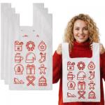 Reklamówki jednorazowe świąteczne 28+2f6/50cm 40x50cm 0,013 100szt HD PE Nadruk Symbole Świąt