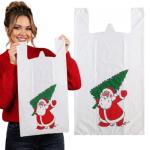 Reklamówki jednorazowe świąteczne 30+2f8/55cm 46x55cm 0,013 100szt HD PE nadruk mikołaj