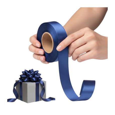 Wstążka satynowa tasiemka 24mm x 20m Granatowa