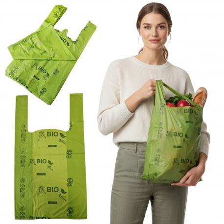 Reklamówki ekologiczne biodegradowalne ze skrobi BIO EKO ECO 250x450mm 25x45cm