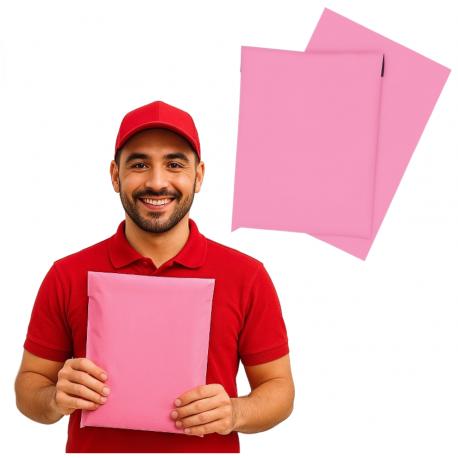 Foliopaki kurierskie matowe 225x325mm 22,5x32,5cm 0,055 Różowe 25szt