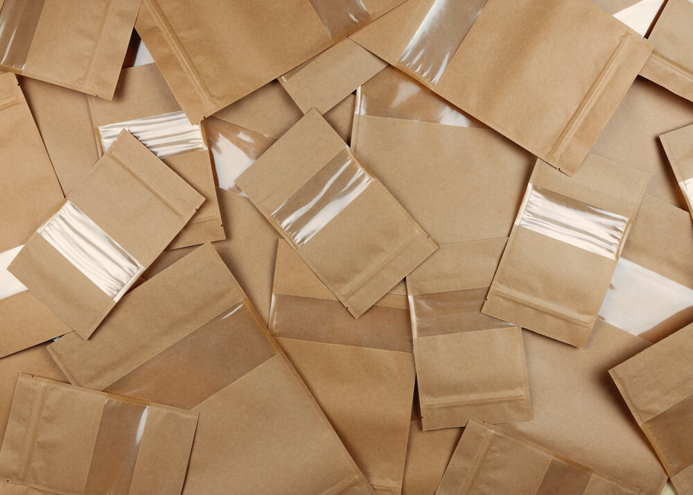 Brązowe opakowania DOYPACK z okienkiem w różnych rozmiarach - sklep.grala.com.pl