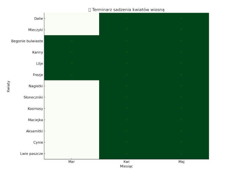 Graficzny terminarz sadzenia kwiatów wiosną – sklep.grala.pl